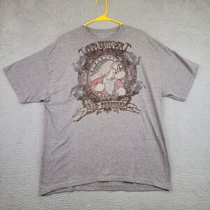 Disney Shirt Adult XL Grumpy Seven Dwarfs Gray Short Sleeve Crew Neck‎ T Shirt